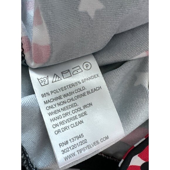 Tipsy Elves CANDY CANE STARS HIGH WAISTED LEGGINGS Black Red White Size Large - Picture 6 of 6